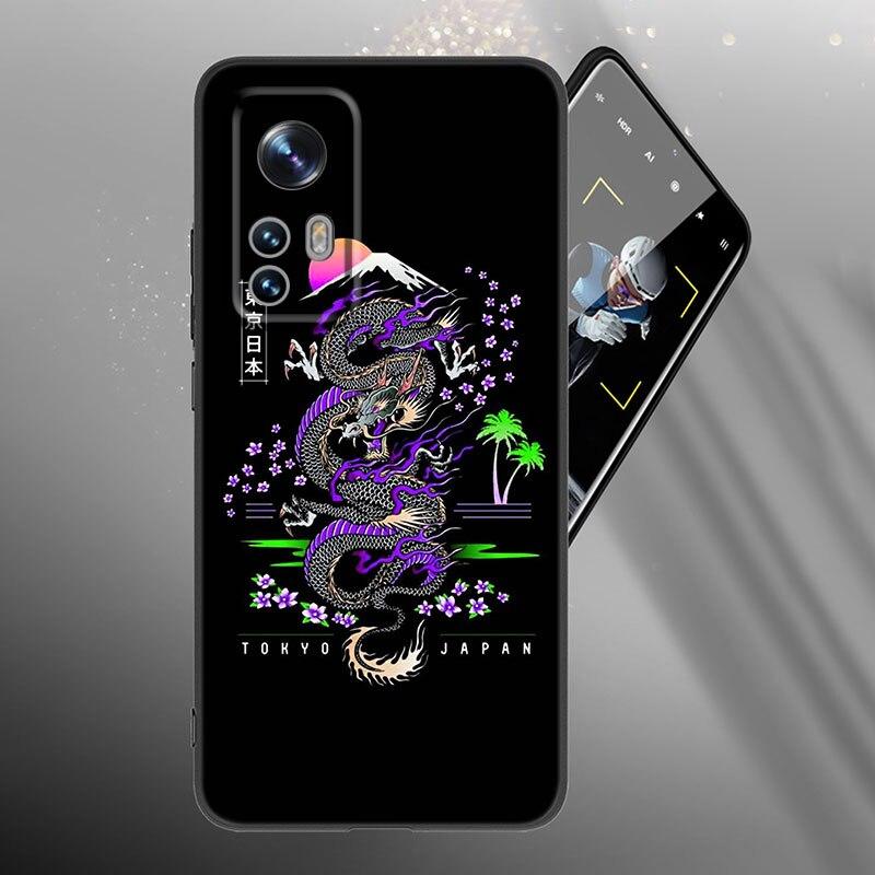 Capa de Celular Anime Dragão Onda Japonesa Para Xiaomi Mi 10T 11i 11T Note 10 11 Lite NE F1 POCO F3 M3 X3 GT NFC M4 X4 Pro 5G