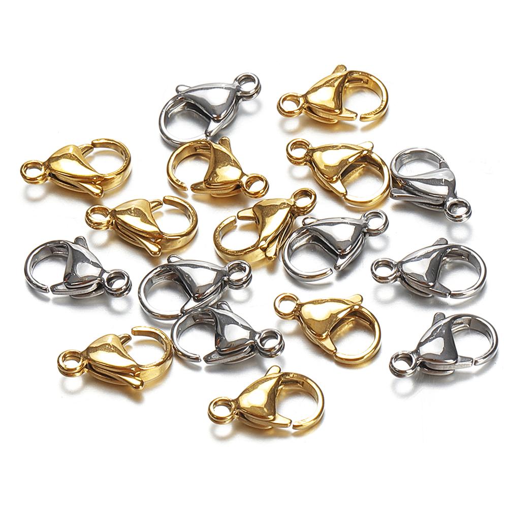 20pcs Lobster Clasp Stainless Steel Golden Claw Clasps Hook Connectors for Bracelet Necklace Jewelry Making DIY Supplies