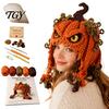 Easy Earflap Hat Pattern Halloween Animal Hood Crochet Kit, Skull Spider Bat DIY Spooky Pumpkin Craft Kit for Adults Teens, Autumn Winter Project