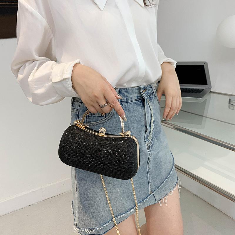 Dinner Bag Shiny Fashion Handheld Bag One Shoulder Chain Women's Crossbody Bag MIT