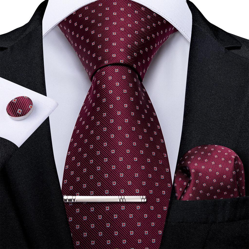 Set cravatta elegante da uomo, cravatta ciano, fazzoletto jacquard a righe, gemelli, clip da matrimonio