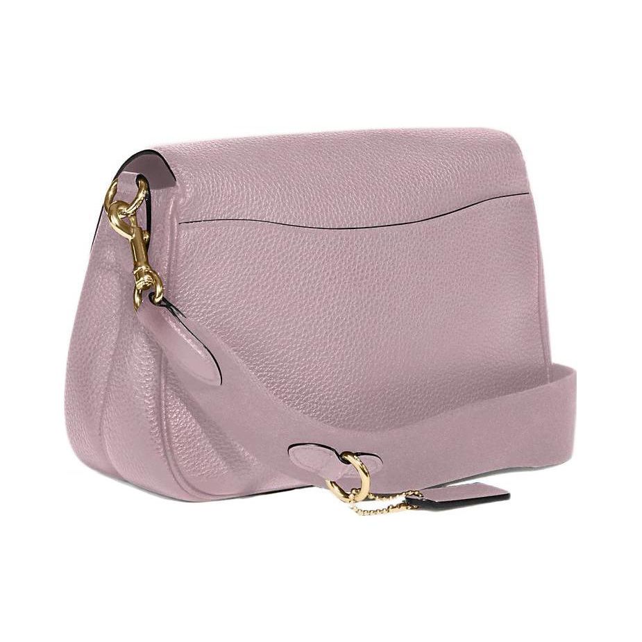 Coach Lucy 22 Snap Closure Interior Zipper Pocket Detachable Shoulder Strap Solid Refined Pebble Leather Crossbody Bag Small C6782-IMPIN