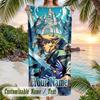 Zelda Beach Towel, Personalized Custom Text, Quick Dry Soft Large Towel For Swimming Pool Travel