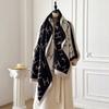 Fashion Women'S Cashmere Winter Shawl - Vintage Floral Printed Oil Painting Style Pashmina Thick Wrap & Poncho