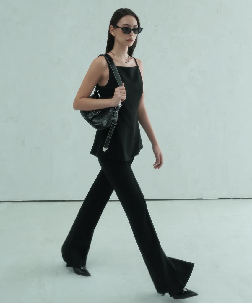 VIVACIOUS Par Pintuck Bootscut Slacks Black