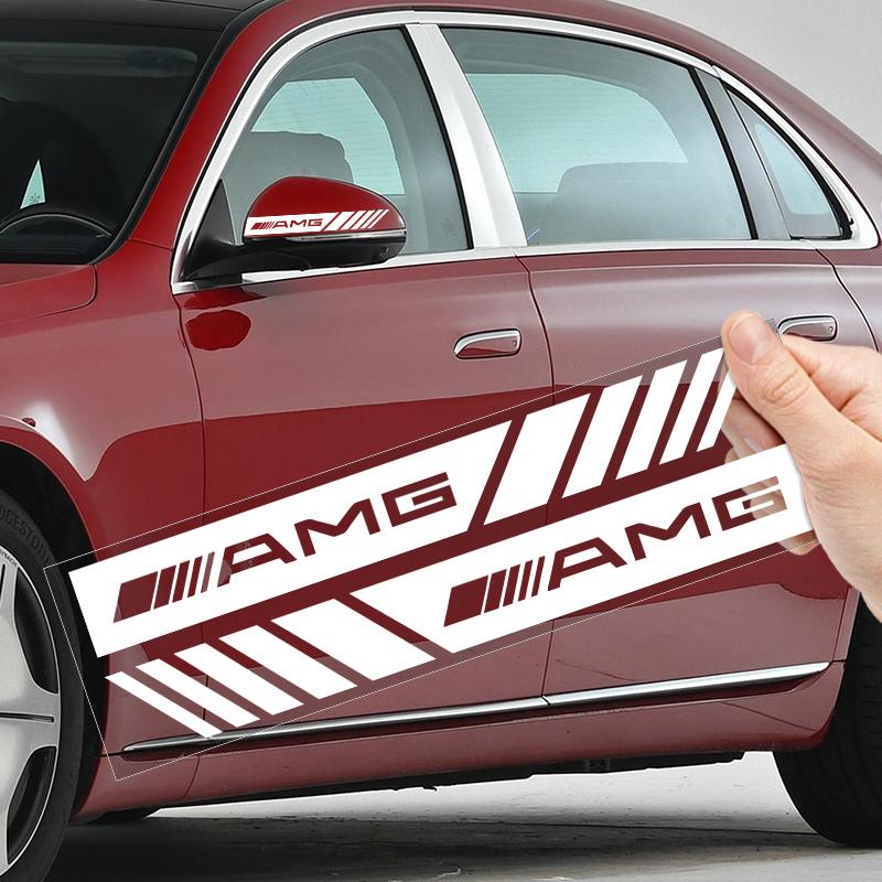 2PCS Car Rearview Mirror Decoration Sticker Emblems Styling For Mercedes Benz AMG W212 W204 W211W168 W213 W210 W124 GLA GLC