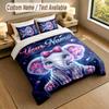 Elephant Theme Personalized 3Pcs Bedding Set Custom Text & Name 1 Sheet 2 Pillowcases Household Bedding 1pc