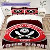 Custom Name Sheffield United FC Pattern Bedding Uilt Set Uilt Cover Pillowcase Home Decoration Birthday Gift (1*duvet Cover+2*pillowcase Without Core)