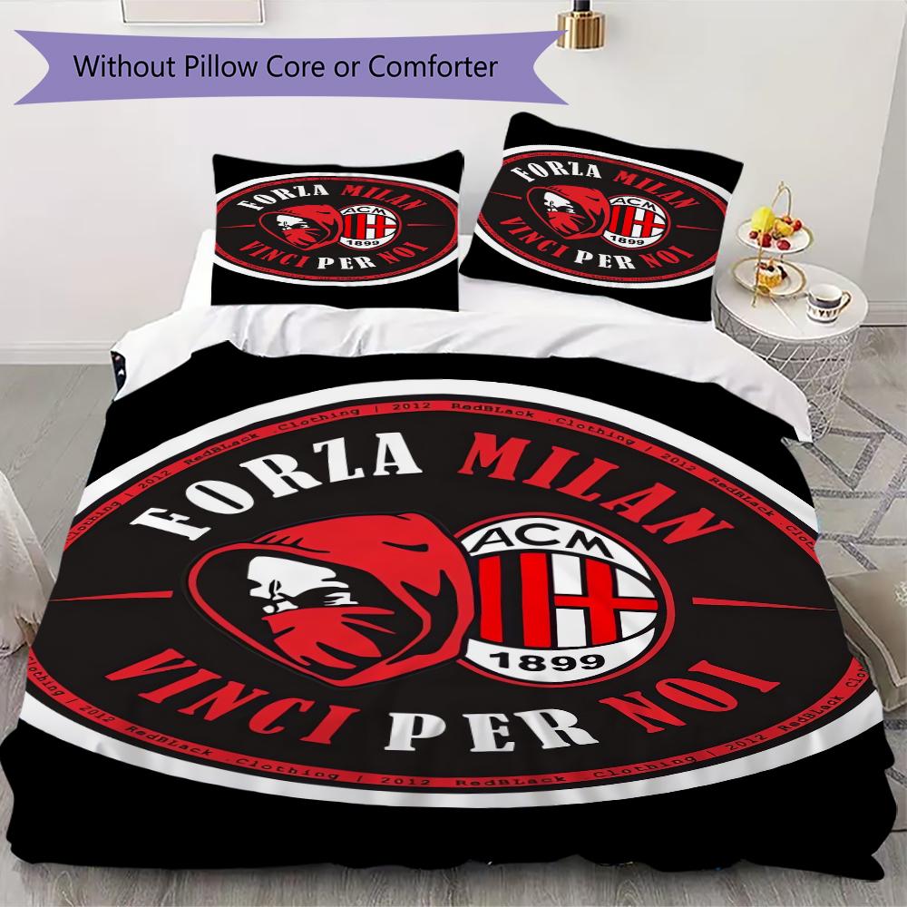 AC Milan Pattern Bedding Uilt Set Uilt Cover Pillowcase Home Decoration Birthday Gift (1 * Duvet Cover + 2 * Pillowcase Without Core)06