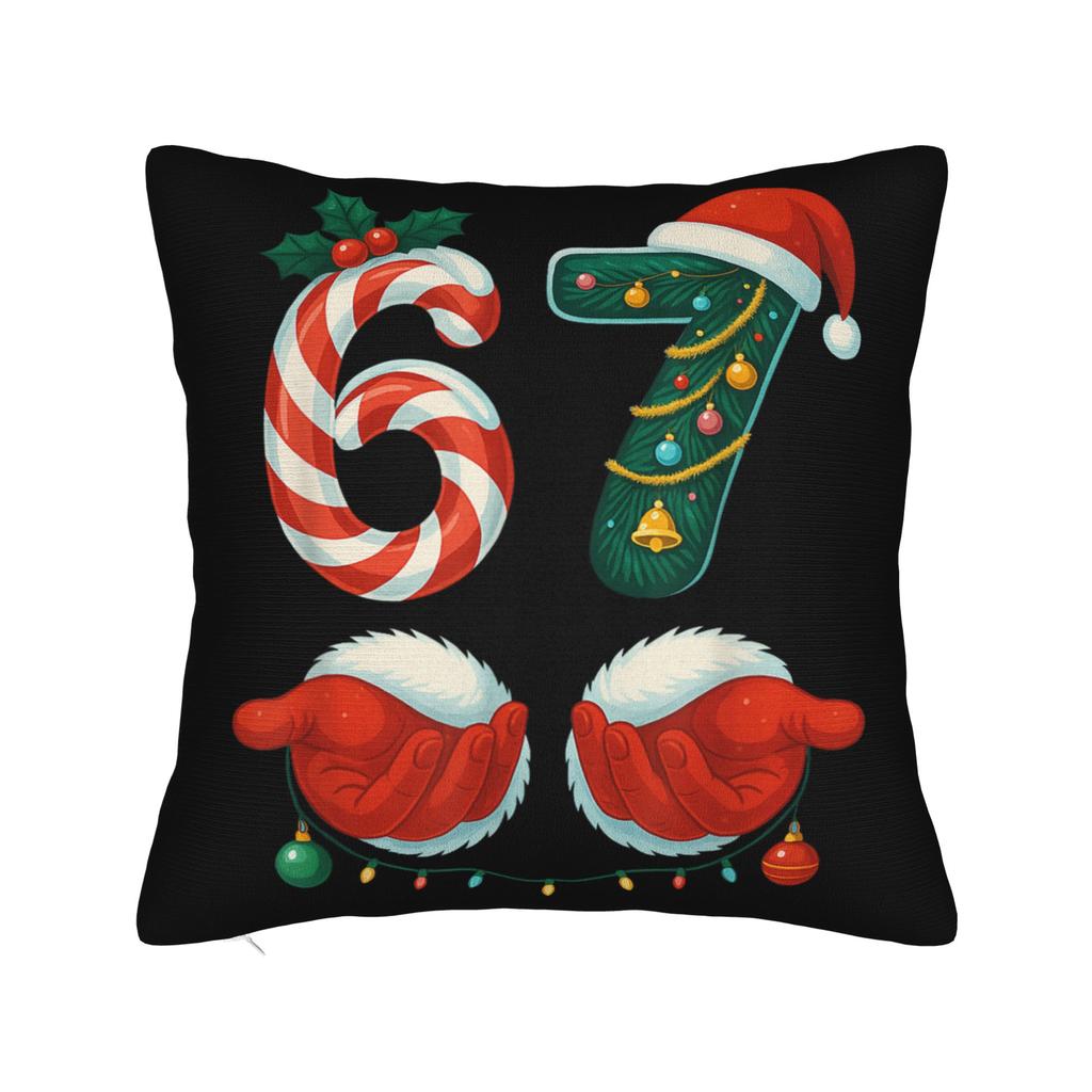 Bruh 67 Christmas Six Seven Pillow Cover Retro Trendy Pillow Case For Office Car Home Decor Print Pillowcases Birthday Gift