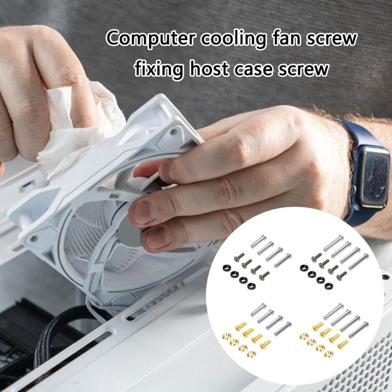 High Strength PC Cooling Fan Screws Universal Compatibility Toolless Installation for DIY Enthusiasts