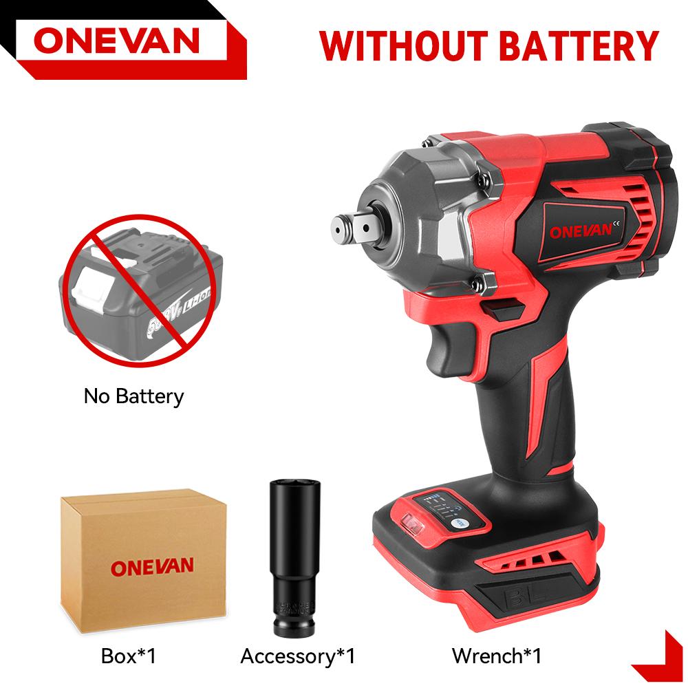 1200N.M Brushless Electric Impact Wrench Cordless 1/2'' Electric Wrench Socket Screwdriver Power Tools For Makita 18V Battery