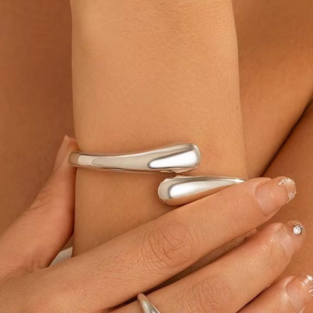Metal Open Cuff Bangle Adjustable Women Rings Fashion Choker Necklace  Party Grunge Jewelry Set