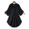 Women Tops Solid Color Cool Casual Ladies V Neck Loose Blouse for Shopping