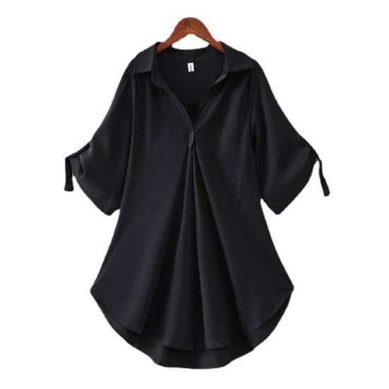 Women Tops Solid Color Cool Casual Ladies V Neck Loose Blouse for Shopping