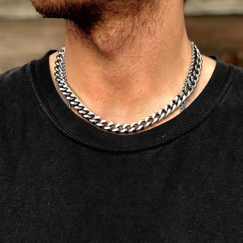 Collana a catena larga elegante e semplice da uomo twist oblata