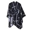 New Autumn and Winter Split-ended Warm Shawl European and American Classic Plaid Cloak with Straps and Cardigan