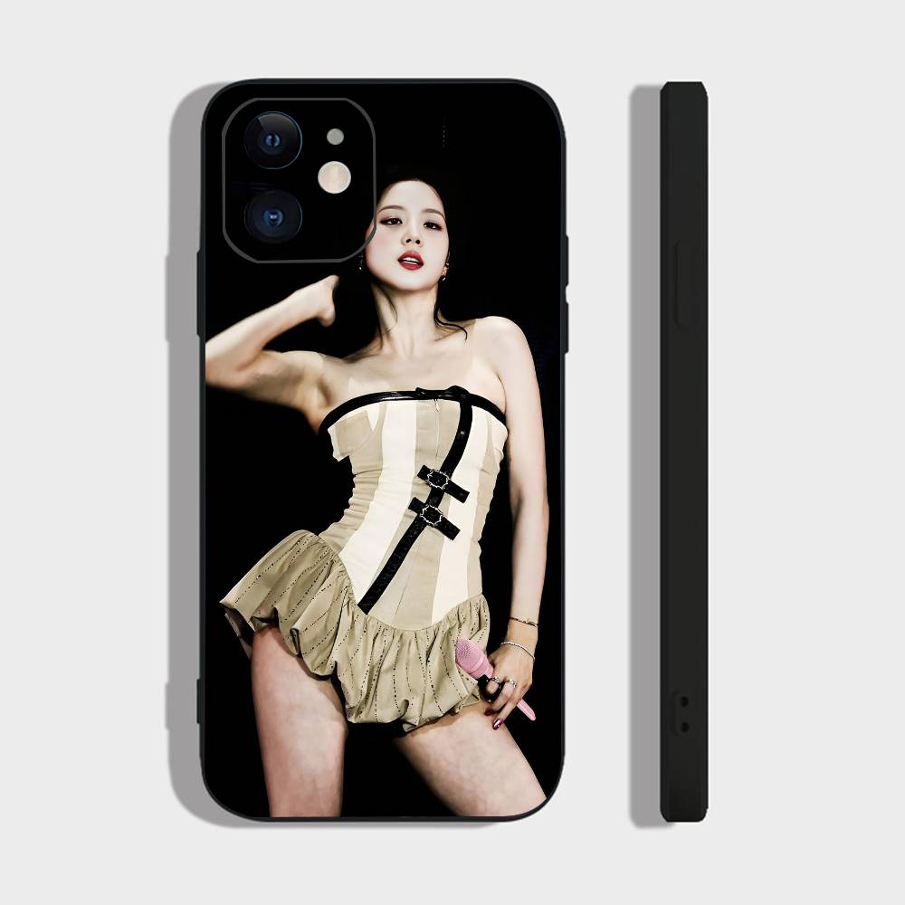 Funda de Teléfono Sexy Girl J-jisoo-s Para IPhone 17 Air 16 15 14 13 Pro Max 11 12 Cubierta de Silicona Negra