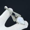 Regnbue Månesten Vedhæng, Naturlig Hvid Regnbue Smykker, 925 Sterling Sølv Smykker, Håndlavet Boheme Vedhæng, Unisex Vedhæng Til Gaver
