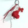 Fashion Lamb Wool Love Plush Keychain Cute Heart Shaped Pendant Rope Chain Elegant Girl Backpack Key Accessoriy