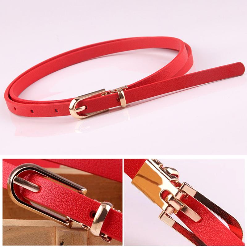 1Pc Waist Belt Fashion Solid Color Skinny Dress Thin Leather Ladies Skirt Women