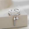Creative Personality Tassel Hanging Round Bead Ring Female Opening Ring Banquet Jewelry Gift