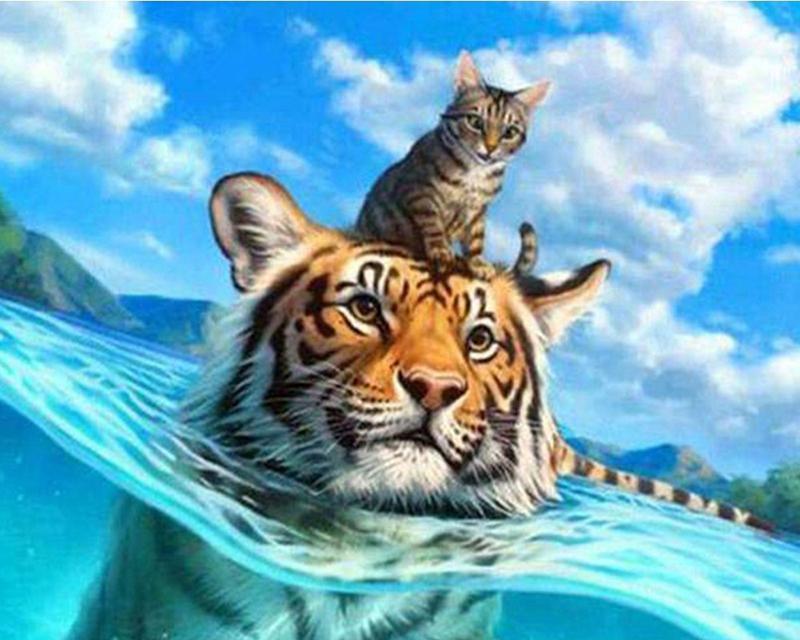 5D Diamond Painting Tiger Picture Of Rhinestone Diamond Embroidery Animal Full Square Round Handicraft Decor For Home
