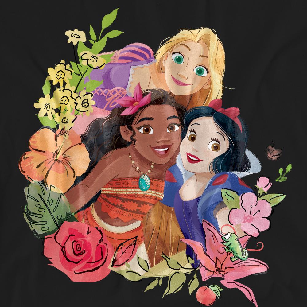 Disney Princess Unisex Dospělý Tričko Rapunzel Moana Sněhurka Kytice