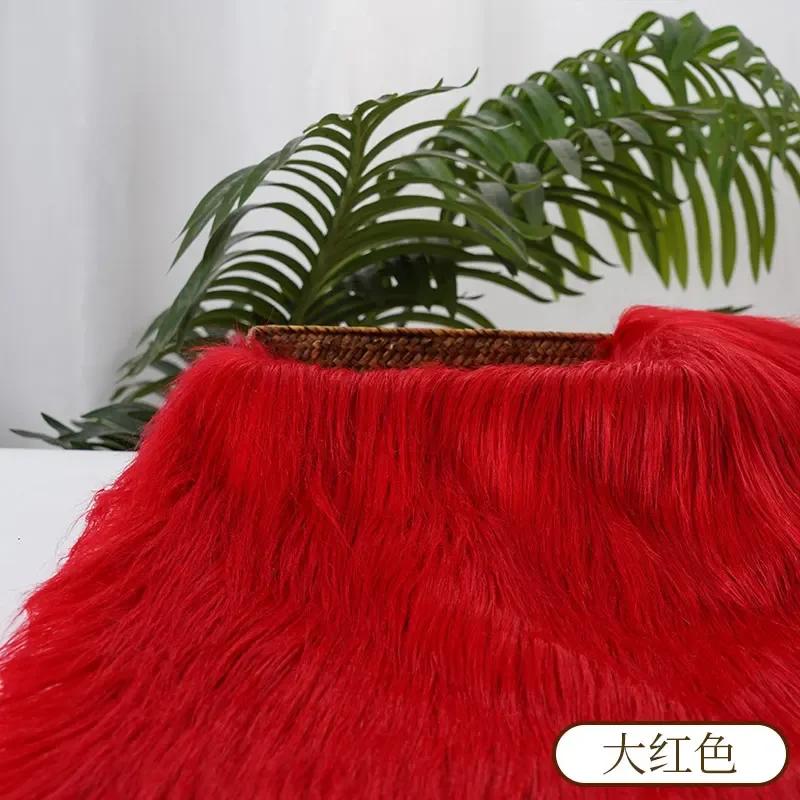 25x45cm Long Faux Fur Fabric For Needlework Animal Suit Fur Material DIY Doll Hair 9cm Long Hair Plush Sewing Fabric