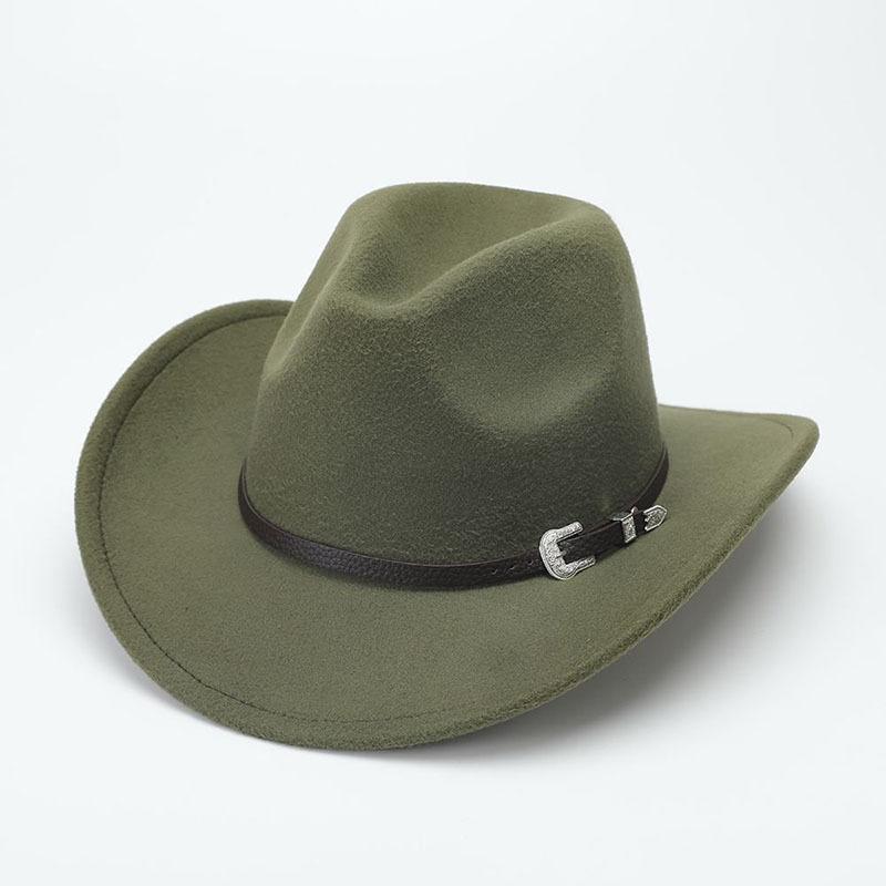 Autumn and Winter Suede Jazz Hat Children French Belt Panama Top Hat Crimped Retro Western Cowboy Hat Men