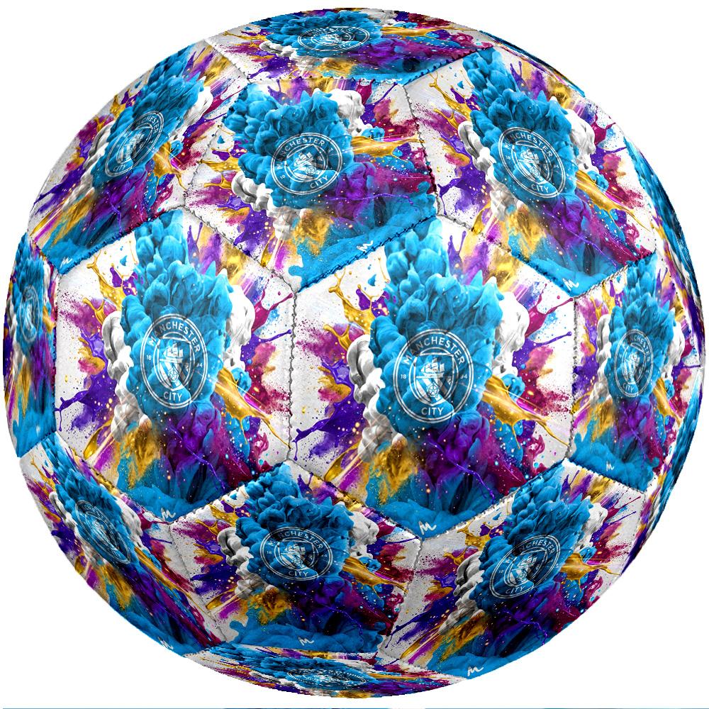 Manchester City Theme Soccer Ball Size 5 Soccer Ball Soft Touch Professional Training Football for Outdoor Sports