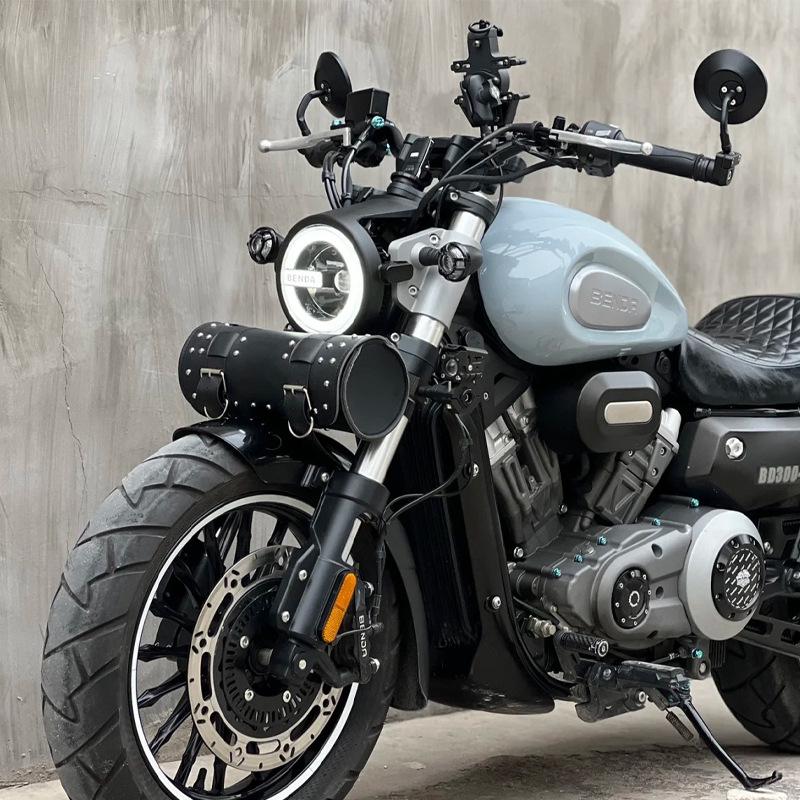Retro Motorrad Kopftasche - Wasserdichtes, Verschleißfestes Leder für Harley Benta 350 & Qianjiang 300