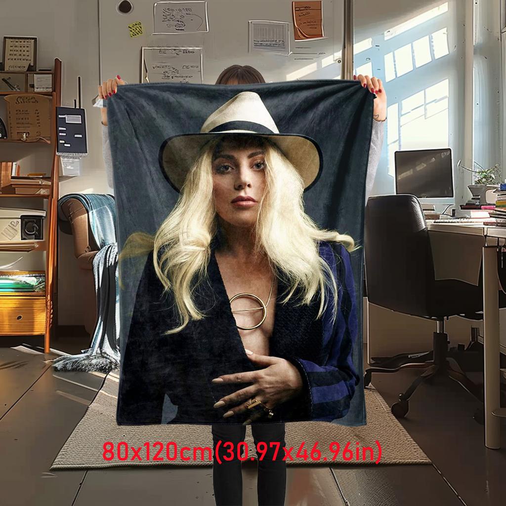 Lady Gaga Blanket All Seasons Soft Comfortable Sofa Office Nap Blanket Travel Blanket Holiday Gift