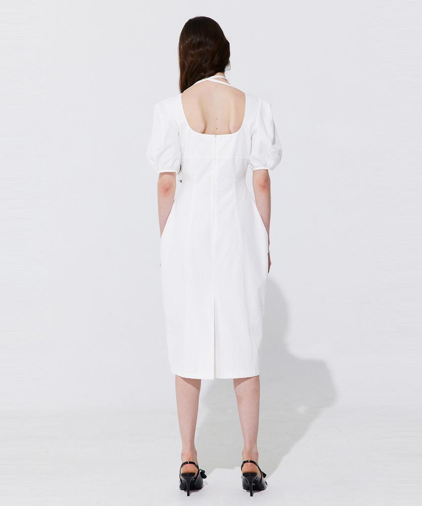Bundercammer Pearl Balloon Line Dress_White