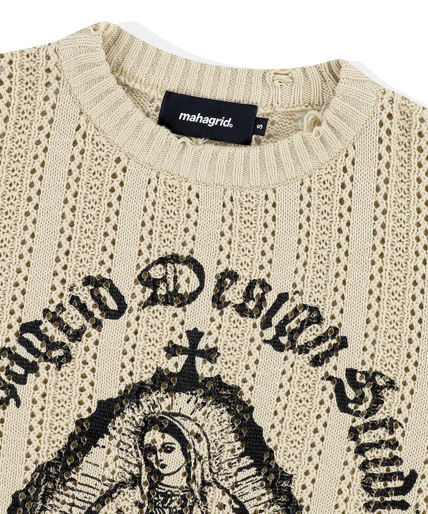 MAHAGRID Blessed Mesh Knit Beige(Mg2Esmk601A)