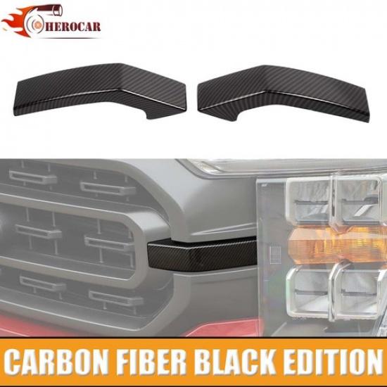 Carbon Fiber Front Bumper Grille Cover Trim Bezels For Ford F150 21+ Accessories