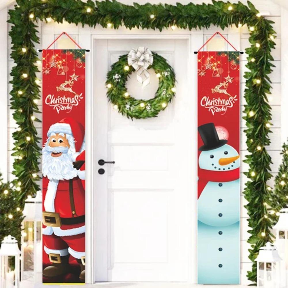 Kerst Deur Hangende Banner Kerstman Sneeuwpop Walnoot Wachten Vrolijk Kerstfeest Deur Ornament Decoratie Nieuwjaar