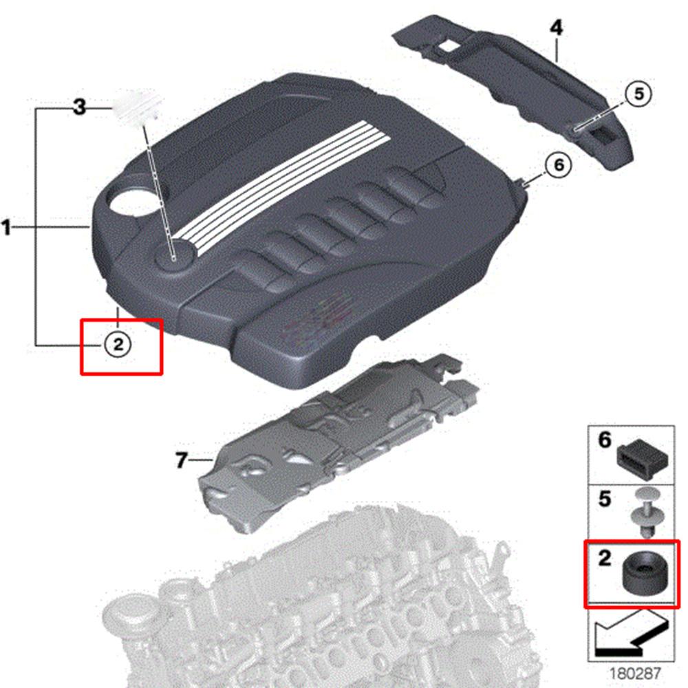 Schwarz Auto Motor Gummilager Buchse Für A1 A3 A4 A5 A6 A7 A8 Q5 Q7 Abdeckung Clip Tülle Stützstopfen 07C103226 Universal