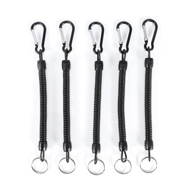5 Stuks Intrekbare Vis Lanyards Boot Touwen Met Gesp Tackle Veilige Accessoires Zwart