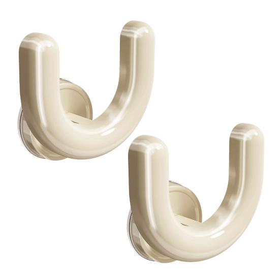 2PCS Shoe Rack U Shape Suction Cup Hook Non-Slip Stable Support No Drilling Slipper Rack for Towels Bathroom