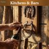 Zestaw Vintage Otwieraczy do Butelek Montowanych na Ścianie w Kształcie Podkowy | Rustykalny Drewniany i Metalowy Korkociąg z Uchwytem na Korki (Bar Decor)