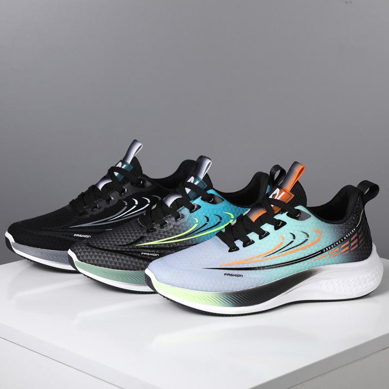Sports and Leisure Shoes Flying Woven Breathable Fashion Versatile Popular Men's Shoes Spring and Summer New Student Tide Shoes Running Shoes
