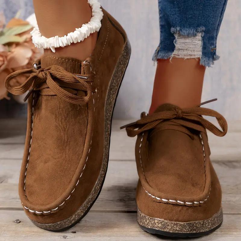 Women's Plus Size Canvas Lace Up Flats New Autumn Casual Shoes