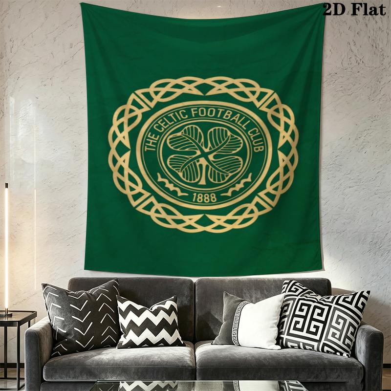 Celtic Football Club Wall Tapestry Aesthetic Wall Hanging Printed Fabric Blanket Decorative Tapestries for Bedroom Living Room Home Decor