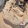 Sneakers Women Spring Women's Sneakers Height Increasing Beige Black Autumn Chunky Shoes Leisure Shoes Lace Up Zapatillas Mujer