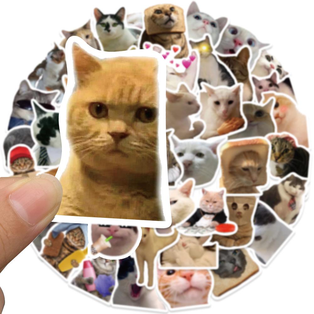 50PCS Kawaii Love Cat PVC Sticker Aesthetic Children's Korean Decoration Scrapbooking Stationery School Supplies for Kids