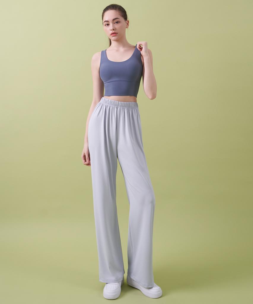 Skullpig Soft Relaxed Fit Wide Pants Light Grey (Basic/Long)
