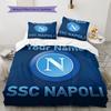 SSC Napoli Benutzerdefinierter Name Muster Bettwäsche, Steppbett Set Bettbezug Kissenbezug Zuhause Geburtstagsgeschenk(1 Bettbezug + 2 Kissenbezüge, ohne Füllung)