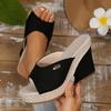 Fashion Woman High-Heeled Platform Slides Women Casual Wedges for Women High Sandals Women Wedge Slippers 2025 Summer Peep-Toe Shoes