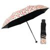 Fully Automatic Dual-use Sunny and Rainy Female Three Fold Black Plastic Sun Protection UV Protection